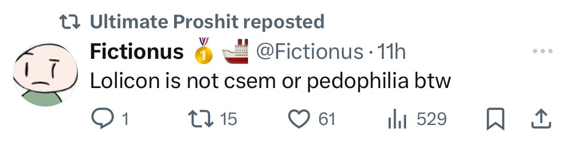 BushyTailDancer's tweet photo. @Insert_11037 rting lolicon defense shit too… very disappointed. really all I can say is hopefully he grows out of it :/ https://t.co/Di3NvqnfD2