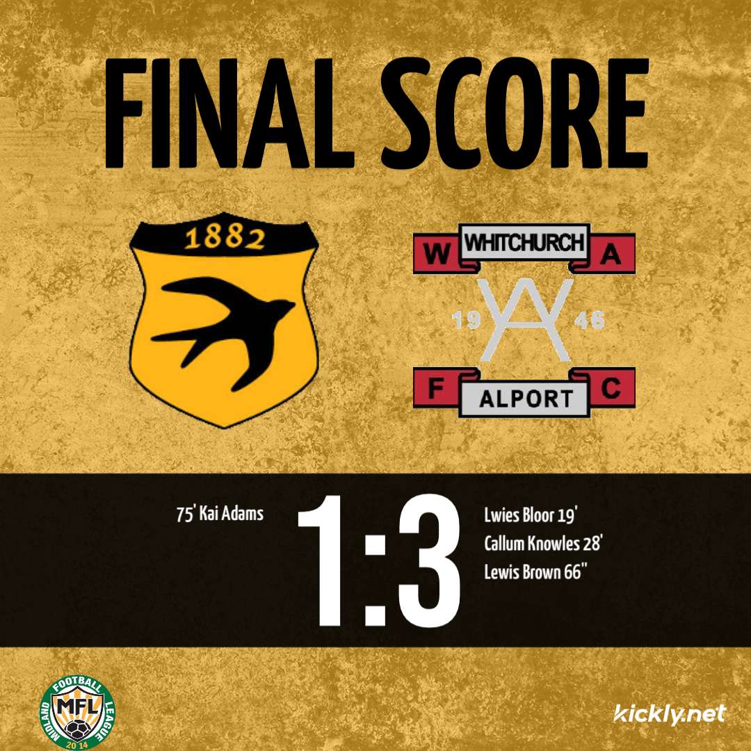 Full time at Walshes Meadow it Finished Stourport swifts 1 _ 3 Whitchurch Alport Not The Results We wanted With our New Manger Ben Jevons but We Go again Next week All The best to <a href="/alportfc/">Whitchurch Alport Football Club</a> for The Rest of the season (sorry for the late post) <a href="/StourportSwifts/">Stourport Swifts FC</a>