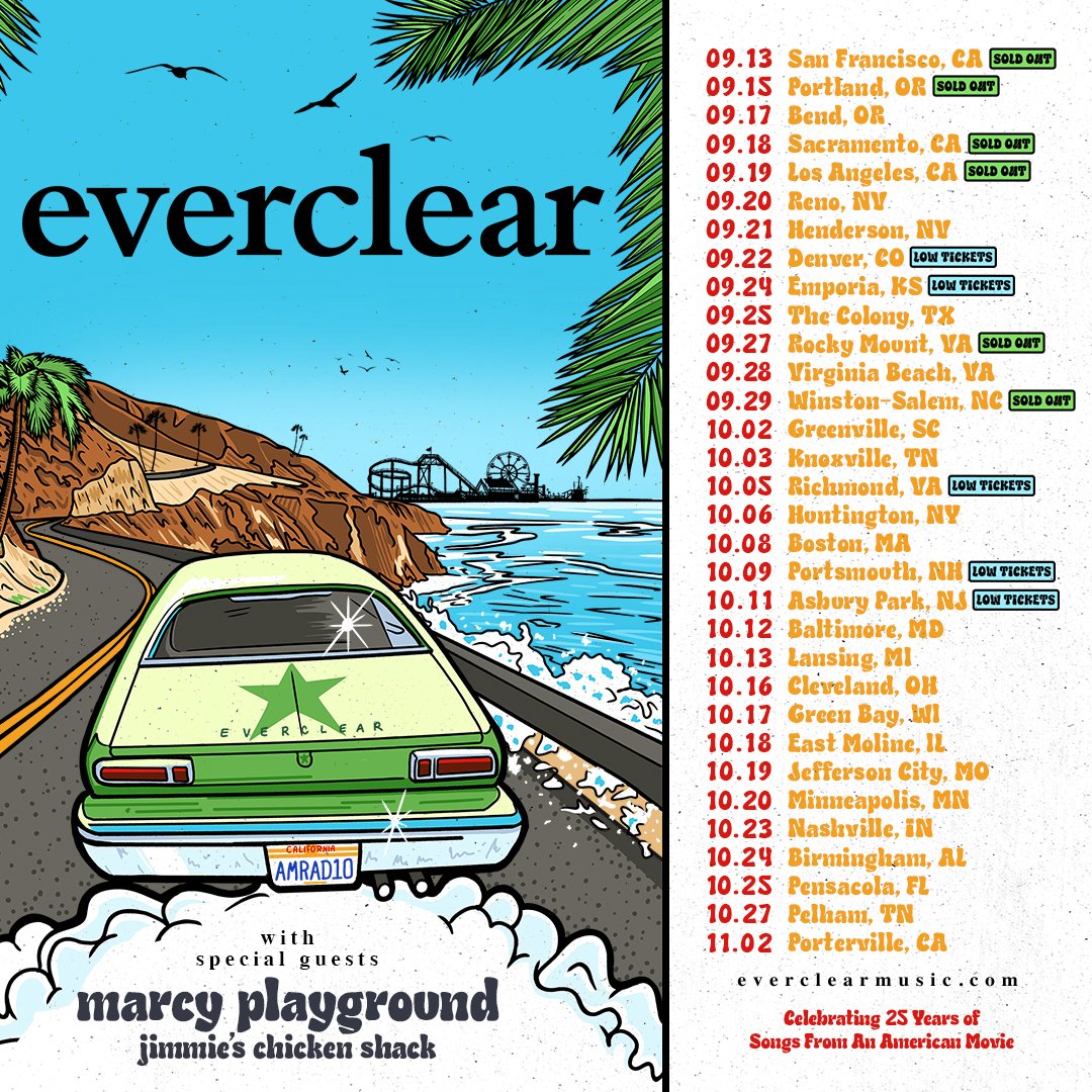 Tickets are moving fast for all of our tour dates. Grab them now while you still can at everclearmusic.com.