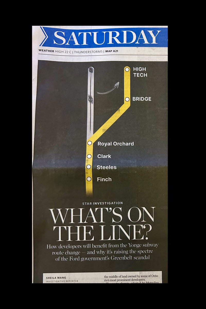 GayleDudeck's tweet image. Thank-you! @SheilaWang_ @TorontoStar 
Good grief!! #DevelopersRule 
Option 3 chosen - was the poorest performer, fewest expected riders &amp;amp; travel mins saved. 
Kicker … Two new stations in middle of land owned by Ontario’s most prominent developers.
#SecretsWorkBest @fordnation