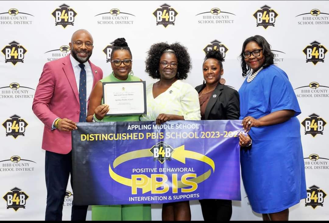 Appling Middle is now a Distinguished PBIS school, which is the highest level the Georgia Department of Education offers! 
That is a testament to students’ and staff’s hard work and intentional implementation of PBIS!Congratulations, Raiders!❤️🖤💛
#growingtogethershapingtomorrow