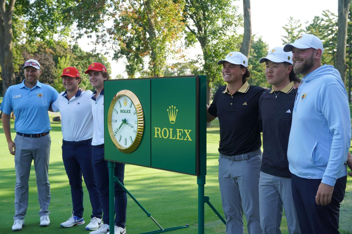 AJGAGolf's tweet photo. The next generation, teaching the next generation.

La prochaine génération, enseigner à la prochaine génération.

#JrPresidentsCup | @PresidentsCup https://t.co/AZgjTWP2tk