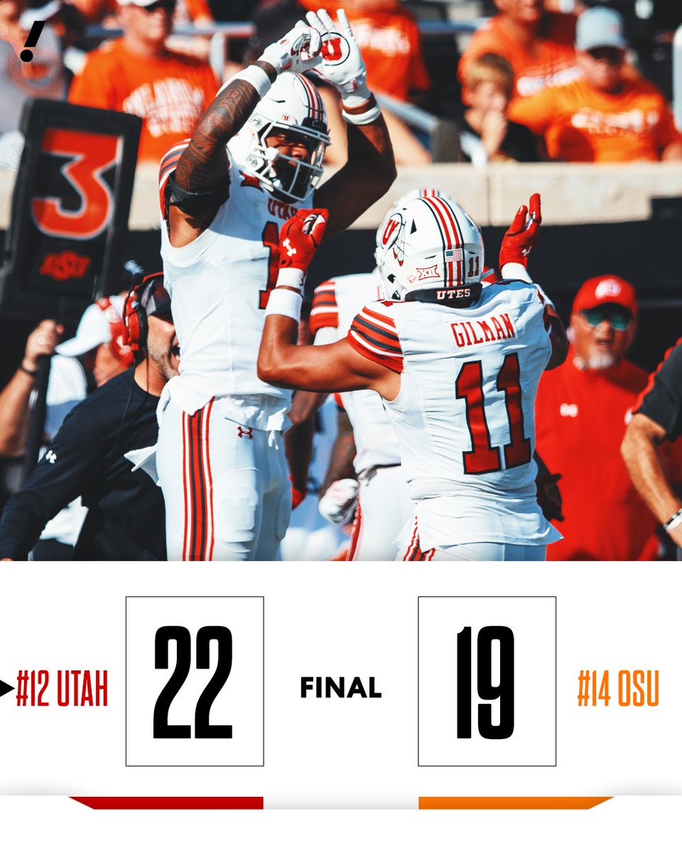 YahooSports's tweet photo. Utah remains undefeated with its W over OSU 😤 https://t.co/EEfYvu9mUJ