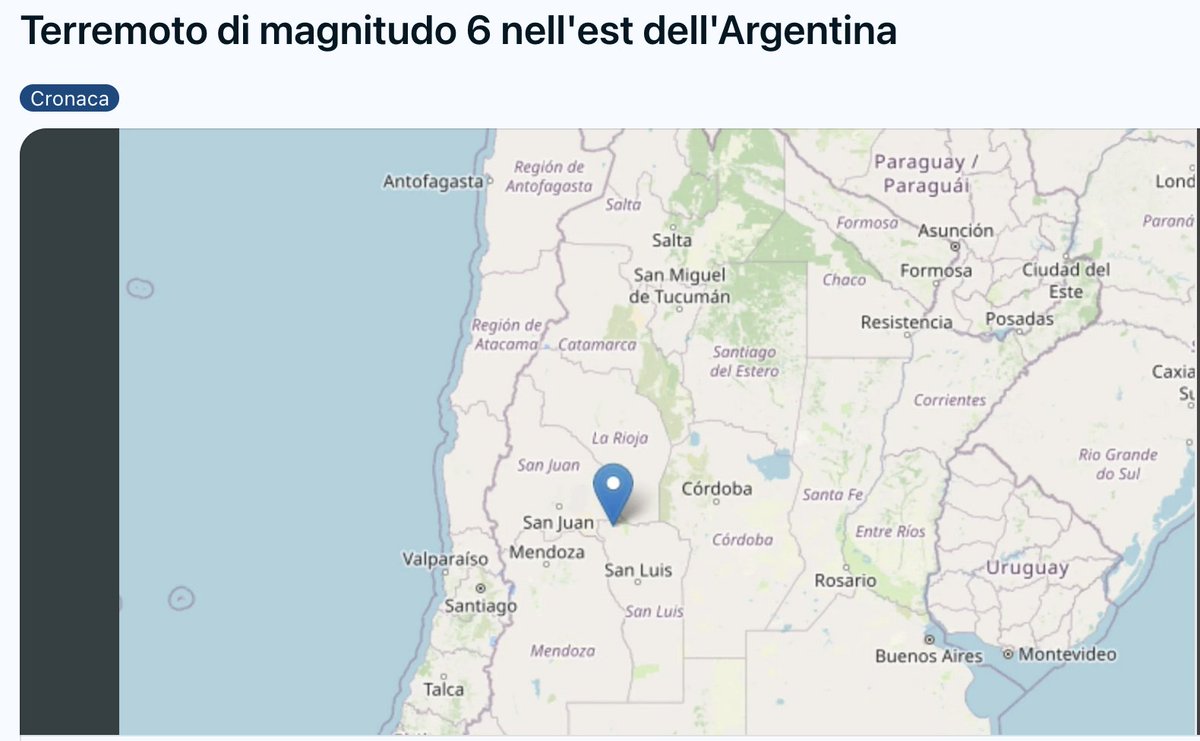 #Terremoto di magnitudo 6 nell'est dell' #Argentina. -  <a href="/reddit/">Reddit, Inc.</a> : reddit.com/r/oknotizie/co… -  ha colpito la provincia di San Luis, nell'est dell'Argentina.  #Emsc).  #Ingv. #magnitudo6