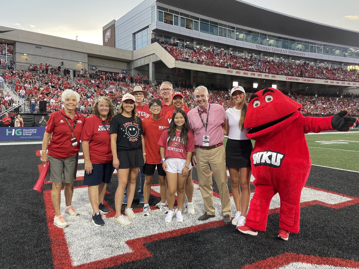 During tonight's @wkufootball game, the family of senior Emma Grace Young was recognized as WKU’s 2024 Family of the Year.

Young, a fourth generation Hilltopper, is majoring in computer science and Chinese. She is also a Mahurin Honors College scholar and part of WKU's Chinese