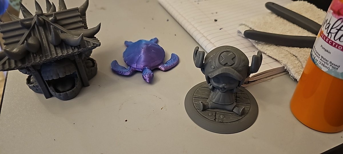 Latest prints. 
The malevolent shrine (jjk)
A sea turtle
Chopppppa (OP)