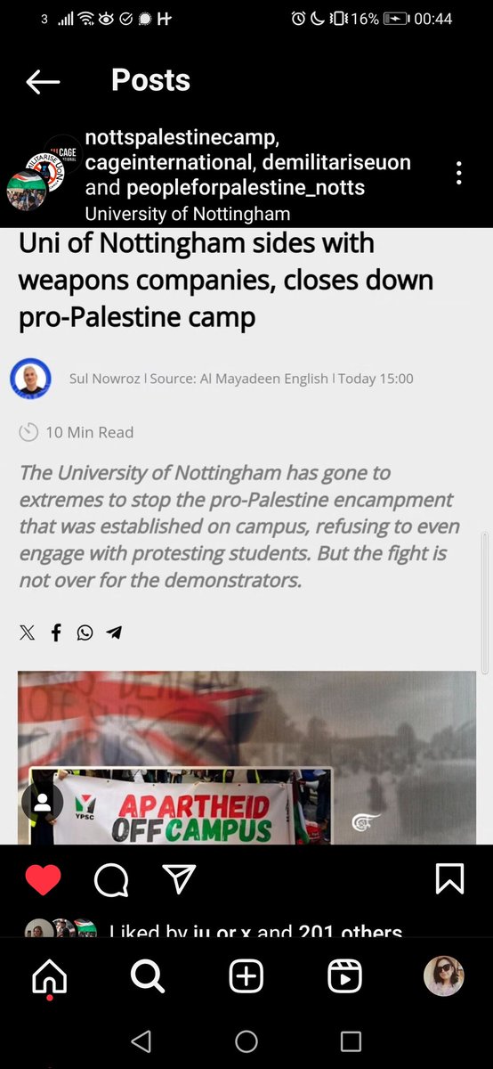 NottsPalCamp's tweet photo. @UniofNottingham is ruining its reputation, its finances and risking future criminal ramifications. For what? To profit from terrorism and apartheid! 

Read the article by @MayadeenEnglish for more details 🇵🇸🏹

https://t.co/Gsxjwffups

#freepalestine #BDS #DIVEST https://t.co/8ZprekVKJ3