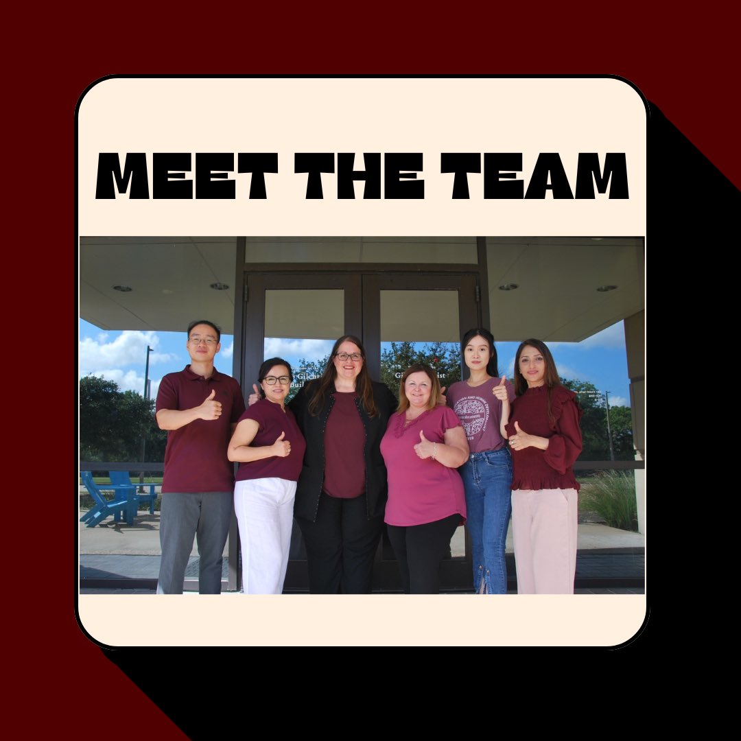 CRDLLA_TAMU's tweet photo. Meet Team CRDLLA &amp; ELRC- committed to delivering excellence.(Left to right)  
 
Dr. Fubiao Shen   Marina Rodriguez  Dr. Cindy Guerrero    Andrea McMurray Dr. Henan Zhang   Mahreen Kashif Ghayas     #TeamSpotlight #EducationLeaders #CRDLLA #ELRC #EARH https://t.co/qP1kGPVLam