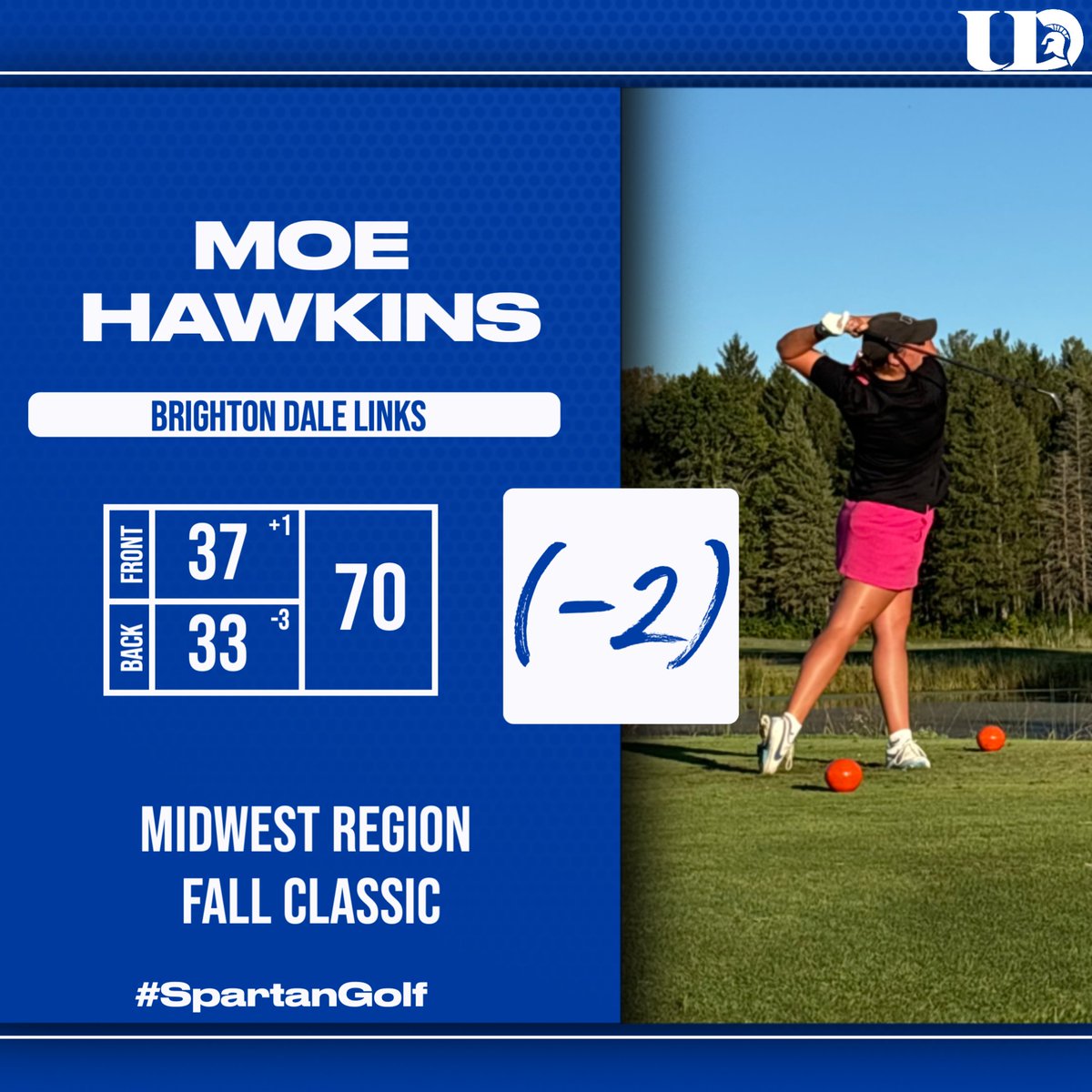 🚨 SCHOOL RECORD 🚨

Moe Hawkins shot 70 (-2) today to break the women's lowest round school record! Congratulations! ⛳️

Results: scoreboard.clippd.com/tournament-lea… 

#SpartanGolf #LFGTX