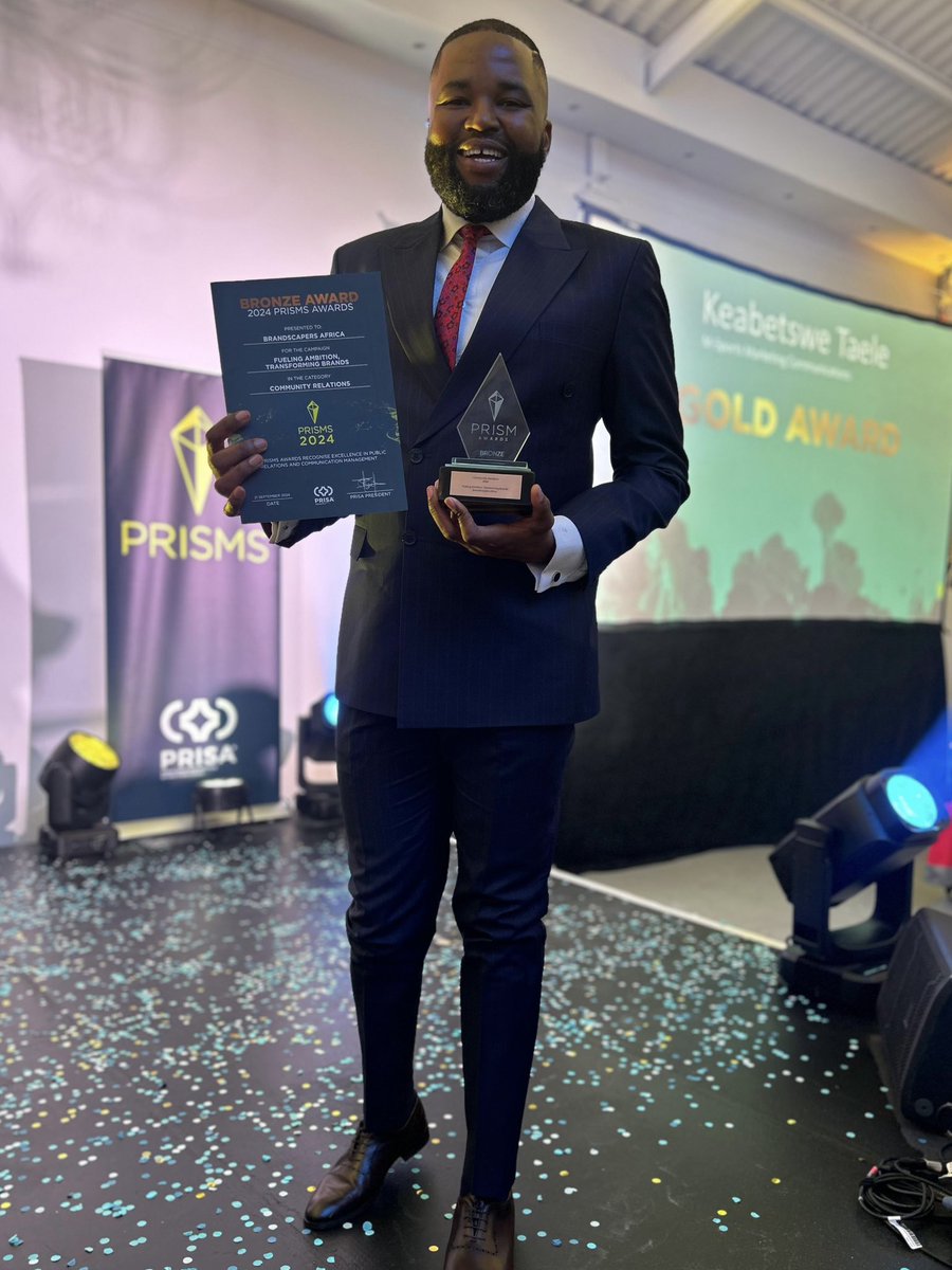 EMMANUELBONOKO's tweet photo. Thrilled to win a PRISM Award for Best in Community Relations for our client @AngloAmericanZA ! Together, we empowered Zimele beneficiaries, driving impact and growth in local communities. Onward to more change! @TheBrandScapers @theprismawards 

#PRISMAwards https://t.co/Xqf0m0WGE4