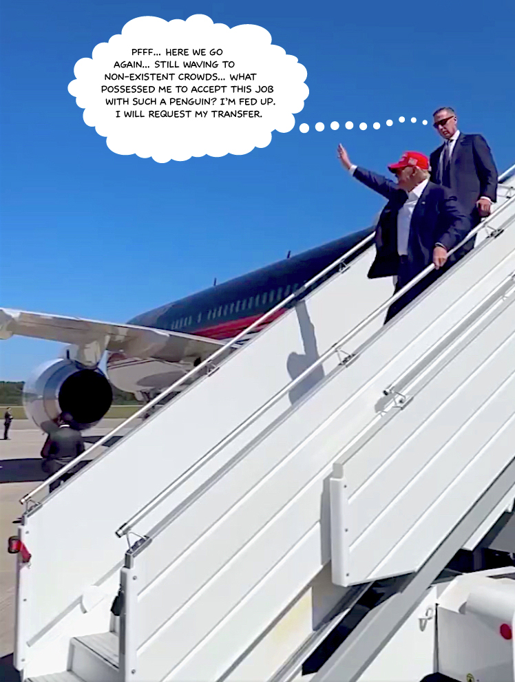Here we go again… Again waving to non-existent crowds. This guy really takes us for idiots. I can’t wait for him to move to Venezuela. 🤪🤡