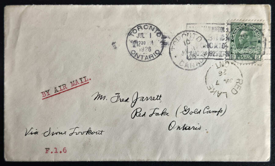 AllNations1949's tweet photo. Realized $110 in our auction today Lot 89 Patricia Airways #CL13 1 Jul 1926 27c Fred Jarrett Flight Cover $100 #PatriciaAirways https://t.co/9njpTTAqeI https://t.co/MczM8GAYj9