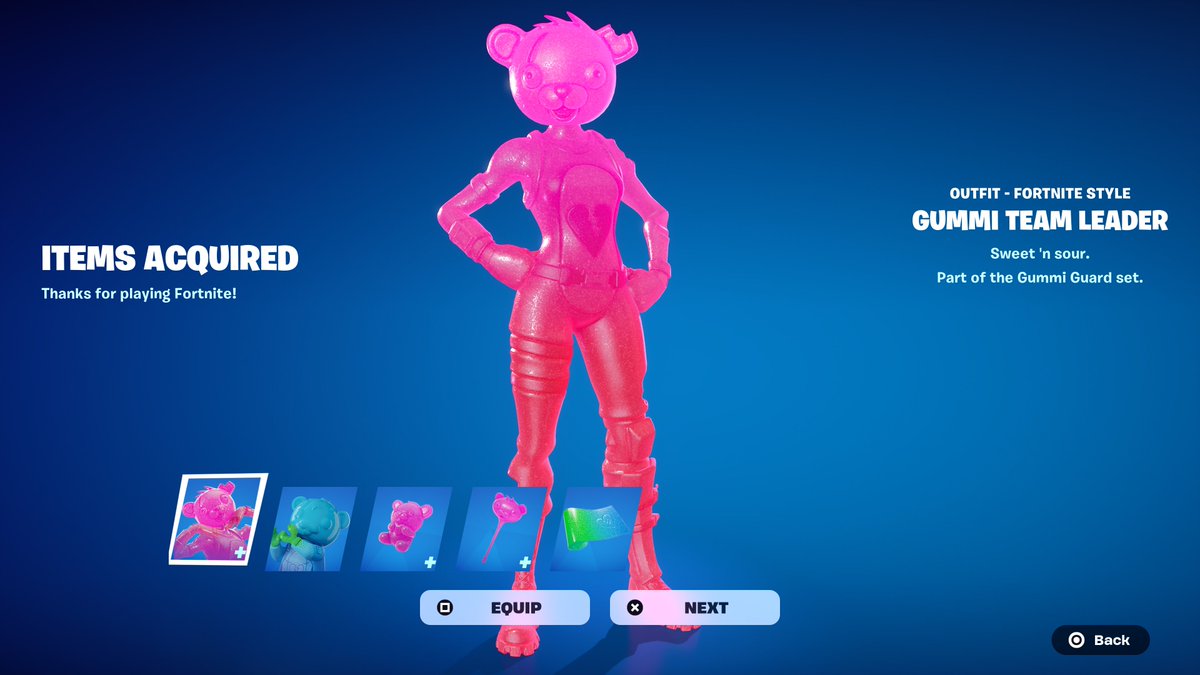 FortniteFNLK's tweet photo. Fortnite Gummi Team Leader Skin Giveaway 

To Enter: 
❤️♻️ LIKE &amp; RETWEET
📲 FOLLOW @ForkniteStatuss 
✅ COMMENT “DONE”

USE CODE ‘FNLK’ #ad https://t.co/Qrho4tcPAn