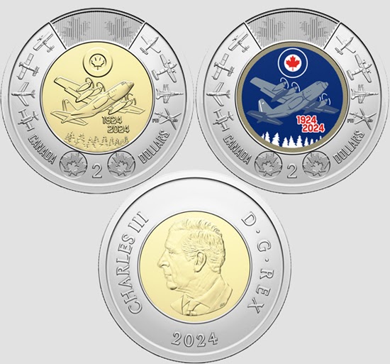 Canada 2 dollars 2024 - 100th Anniversary of the Royal Canadian Air Force dlvr.it/TDX2jl