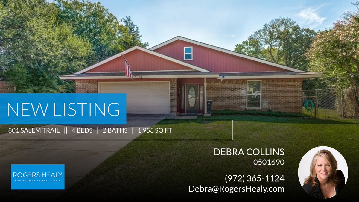 ddcollins's tweet image. 📍 New Listing 📍 Take a look at this fantastic new property that just hit the market located at 801 Salem Trail in Lewisville. Reach out here or at (972) 365-1124 for more information

Debra Collins
Real Estate Agent homeforsale.at/801_SALEM_TRAI…