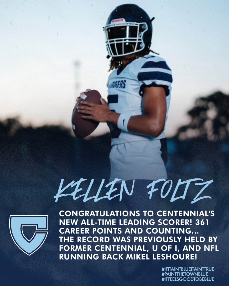 Another Centennial record is broken... Congratulations Kellen! #builtdifferent #ifitaintblueitainttrue #paintthetownblue #itfeelsgoodtobeblue