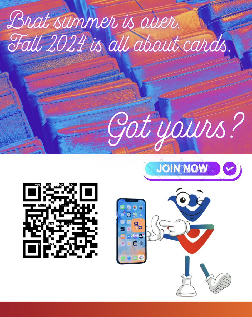 Brat summer is over.
Fall 2024 is all about cards.
Got yours? 
Join the <a href="/maplemere/">MaplemereElementarySchool</a> PTA today! 💙💛
Join here: 
tinyurl.com/MMPTA2425