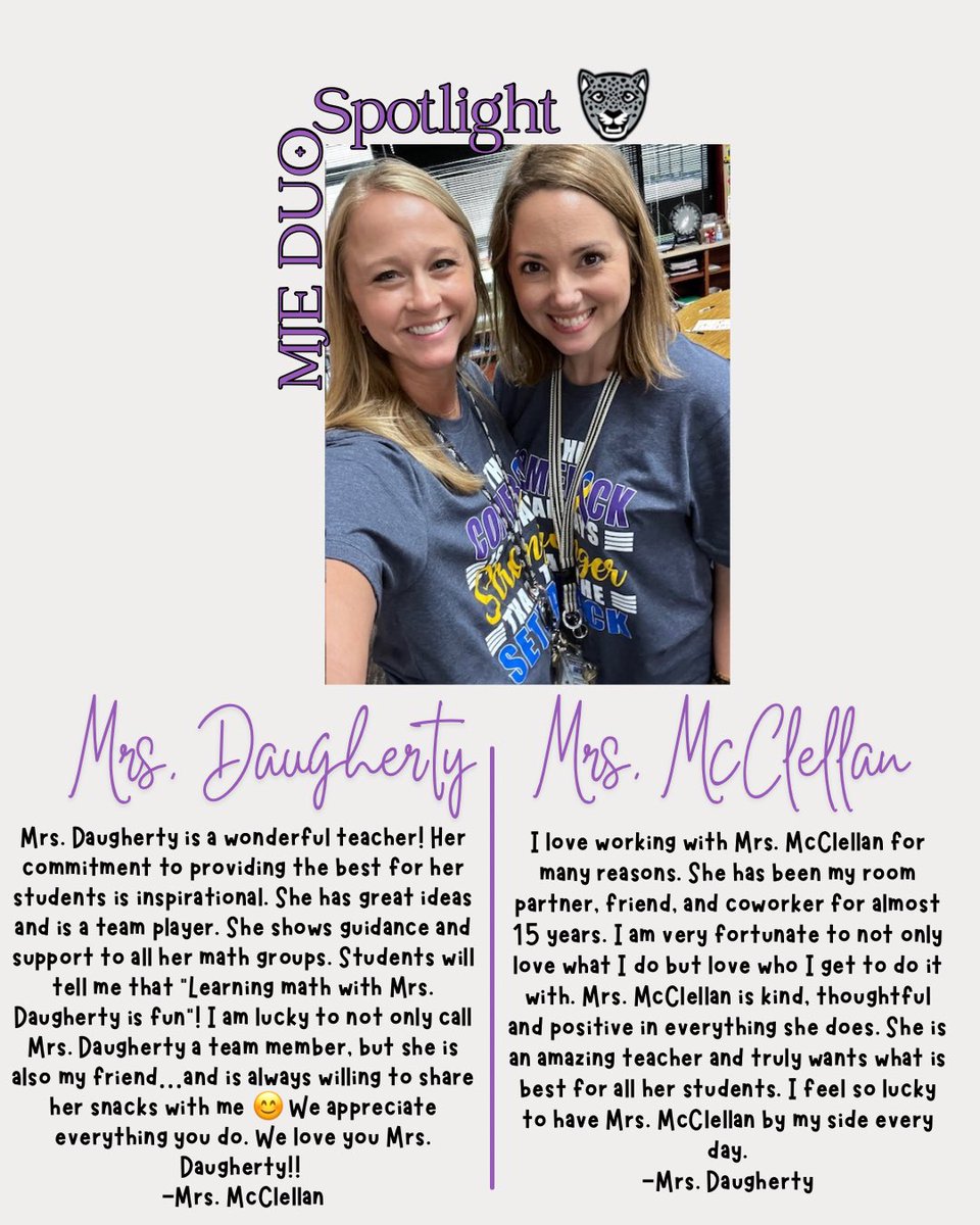 We proudly shine the spotlight on an extraordinary duo this week!  #mjeSPOTlight #mjejags