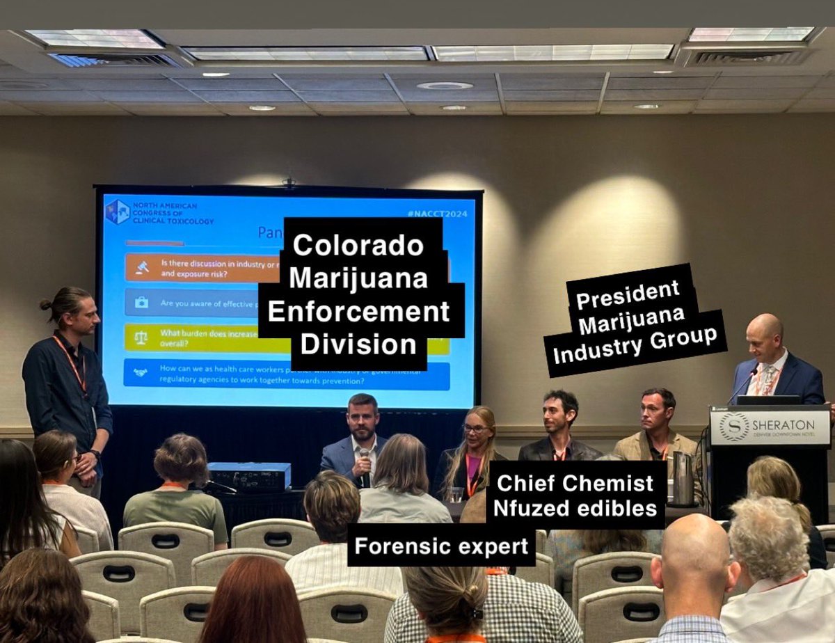 Reason #420 that #NACCT2024 is my favorite conference, where else do THC edible manufacturers get together with pharmacists to talk about reducing preventable exposures.

Awesome experience meeting these minds in the THC industry and hearing their takes on policy.