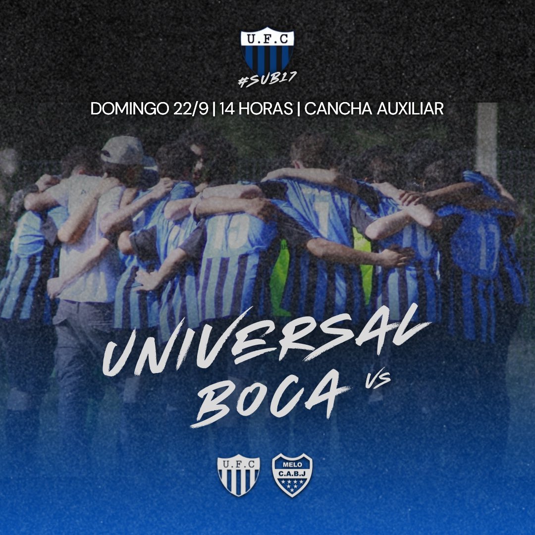 FutbolClu's tweet photo. 🖤💙 UN NUEVO DESAFÍO 👊

📌 2ª Fecha
🆚 Boca
🗓️ Domingo 22
🏟️ Cancha Auxiliar
🕑 14:00 horas

#ArribaLaU https://t.co/AHw3FKWWMb