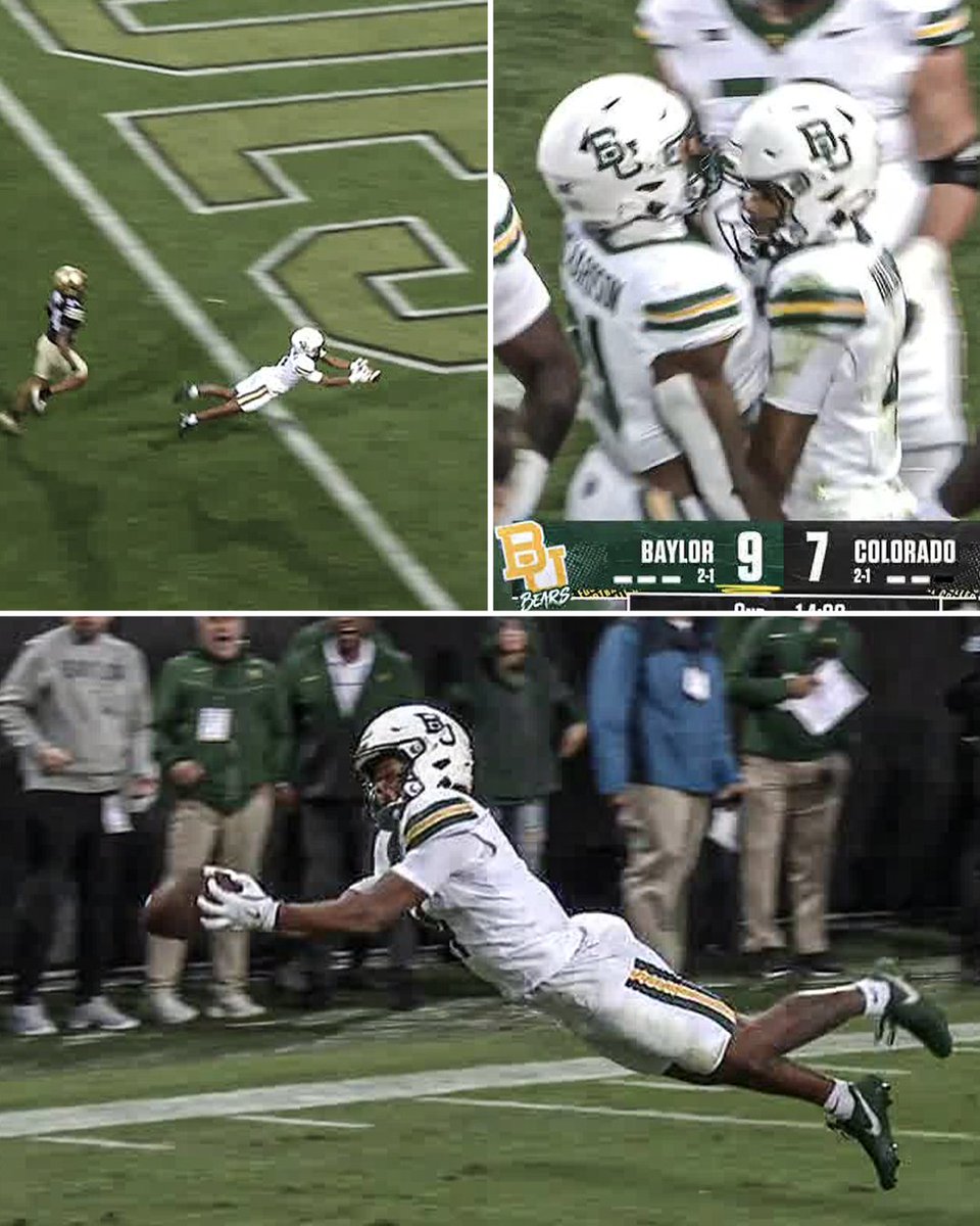 ESPNCFB's tweet photo. MONORAY BALDWIN WENT FULL EXTENSION 😱 

What a catch for the TD 🔥 https://t.co/xNhMaa5Uok