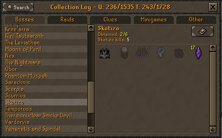 danzonefour's tweet image. Skotizo Pet obtained at 5kc (236/1535). 4th overall pet!