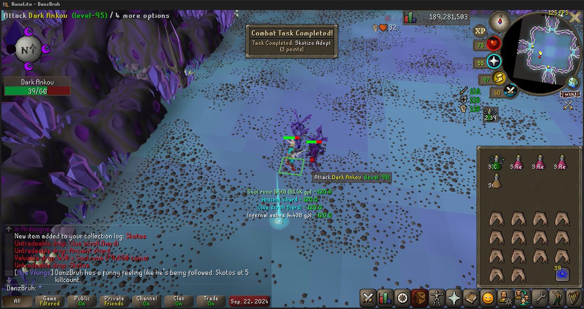 danzonefour's tweet image. Skotizo Pet obtained at 5kc (236/1535). 4th overall pet!