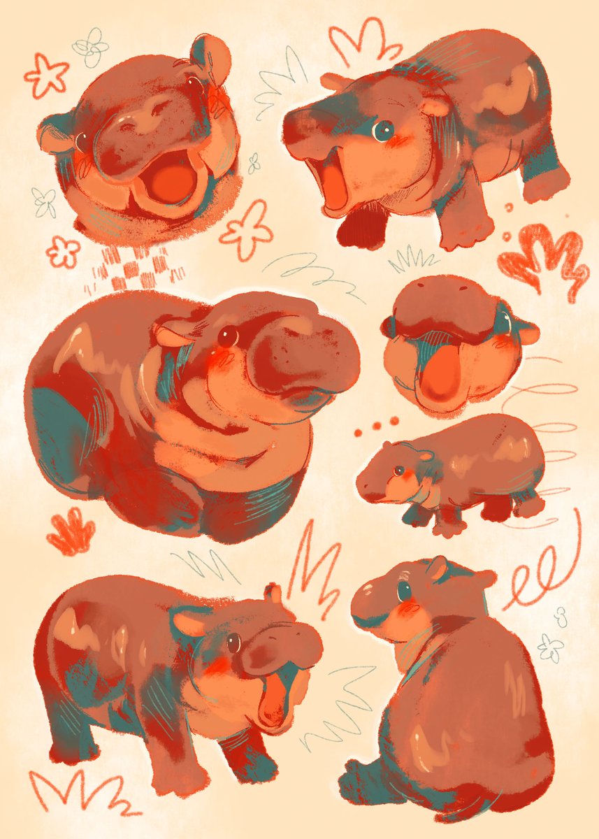 Moo Deng scribbles ✏️🦛✨