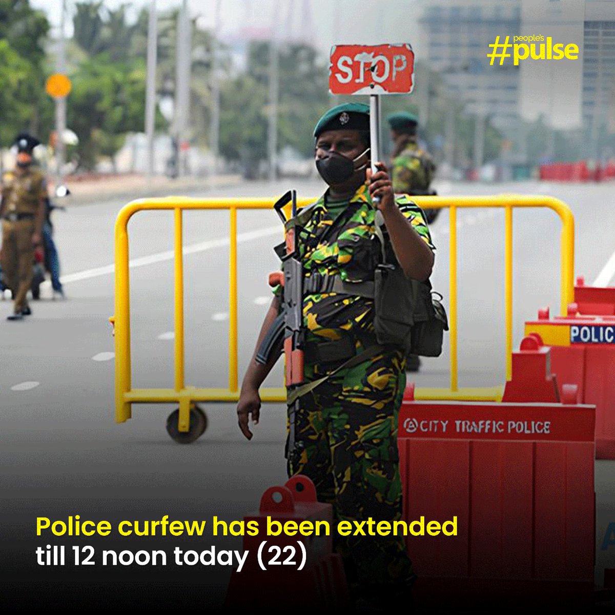 pulse_lk's tweet photo. The curfew imposed until 6 am today (22) has been extended until 12 noon today (22), said the Public Security Minister Tiran Alles.
#pulselk #peoplespulse #elections2024 #presidentialelection2024 https://t.co/WZNbLa5VKB