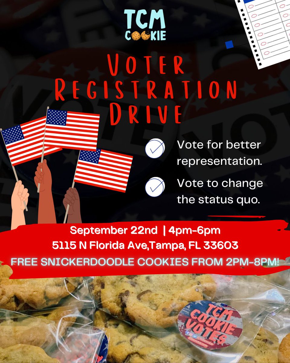 tcmcookie's tweet photo. Cookies + Civic Duty 🍪 https://t.co/owccRhnY49