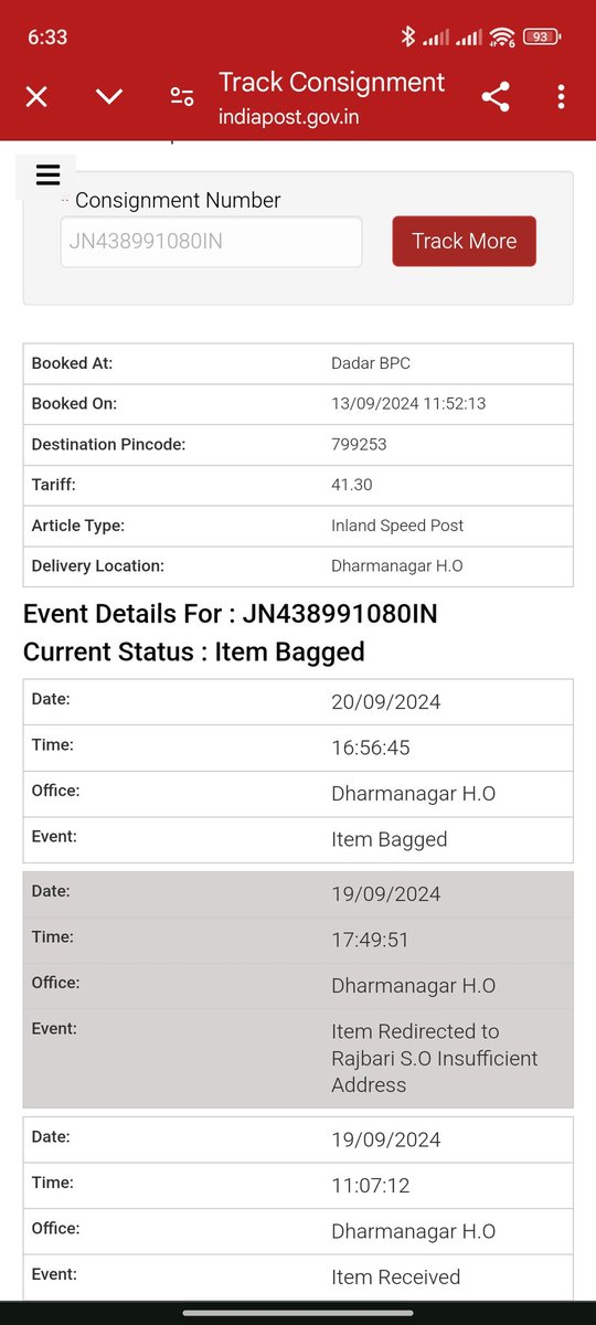 imrabel's tweet photo. @IndiaPostOffice  Please update me regarding my parcel https://t.co/DgrbA5r1QK