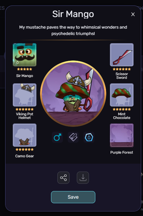 NewSc0rpi0's tweet photo. My first Level 5, after much thought, had to spend an extra amount of green essence to get Sir Mango up from 3 to 5. Man is stacked right now
@EarnAlliance #magicmuffins
Next week comes the second level 5 one :) https://t.co/GkLcXsQzaQ