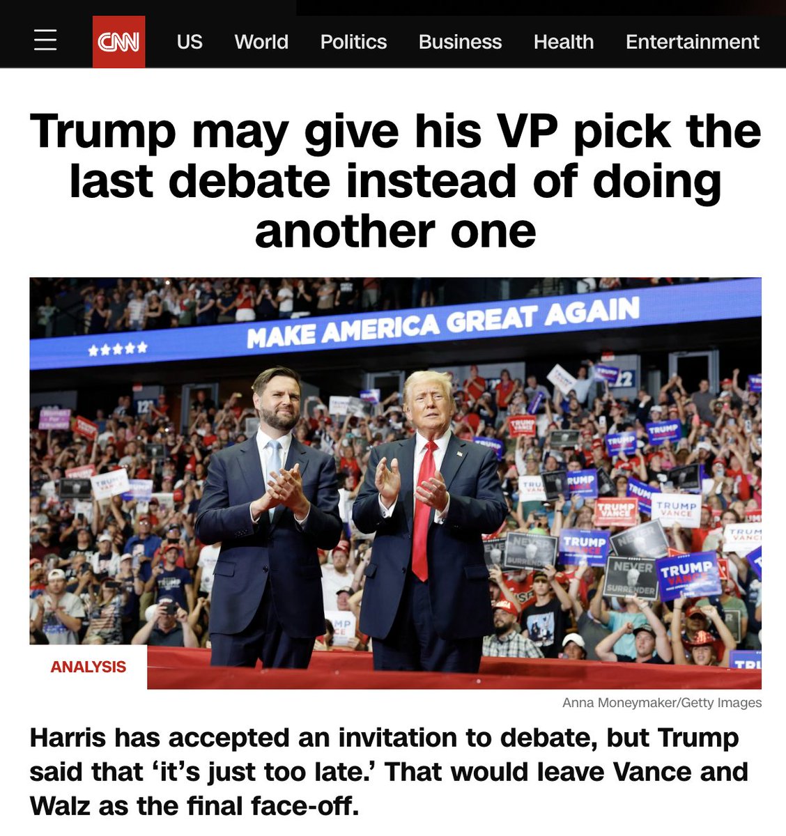 Hey, this hasn't happened to me in a couple of years 😂 My story is the "lead" on the CNN home page right now cnn.com/2024/09/21/med…