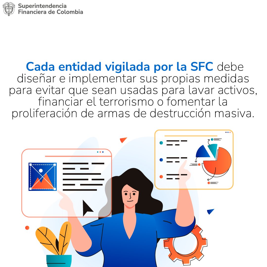 SFCsupervisor's tweet photo. #AprendeConLaSFC | ¿Quiénes deben implementar el #SARLAFT de la SFC? Conoce la respuesta y descubre por qué este sistema es esencial para la transparencia del mercado de valores y la protección de los consumidores financieros. 💰🔐 https://t.co/a8GiGTbXRZ