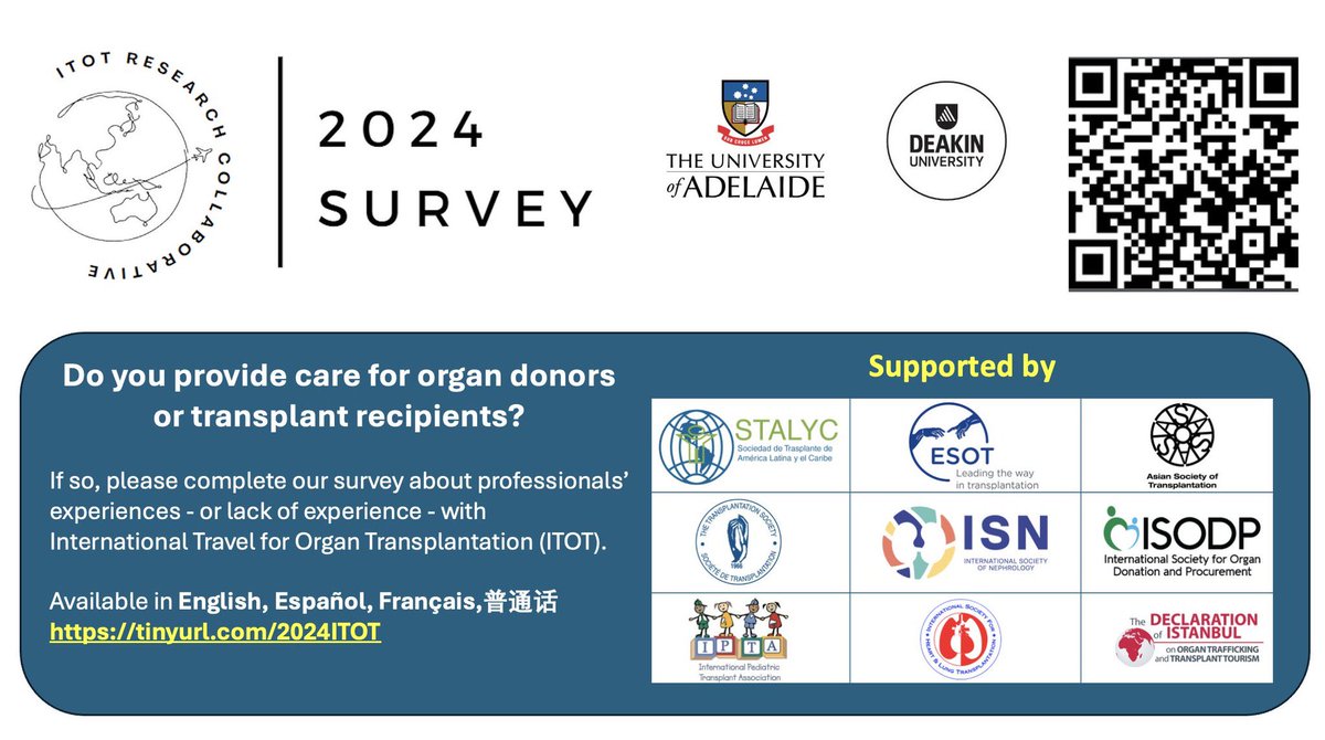 Dominique E. Martin (@drdemartin) on Twitter photo Supported by <a href="/ttsorg/">TTS</a> <a href="/ISNkidneycare/">Int Society of Nephrology</a> <a href="/IptaPedsTx/">International Pediatric Transplant Association</a> <a href="/_stalyc/">STALYC</a> <a href="/ESOTtransplant/">ESOTtransplant</a> <a href="/ISHLT/">The ISHLT</a> #ISODP Asian Soc Tx & <a href="/DoICustodianGp/">Declaration of Istanbul Custodian Group</a> 🙏 blogs.deakin.edu.au/itotproject/it… Supported by <a href="/ttsorg/">TTS</a> <a href="/ISNkidneycare/">Int Society of Nephrology</a> <a href="/IptaPedsTx/">International Pediatric Transplant Association</a> <a href="/_stalyc/">STALYC</a> <a href="/ESOTtransplant/">ESOTtransplant</a> <a href="/ISHLT/">The ISHLT</a> #ISODP Asian Soc Tx & <a href="/DoICustodianGp/">Declaration of Istanbul Custodian Group</a> 🙏 blogs.deakin.edu.au/itotproject/it…