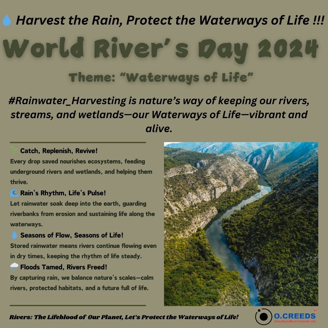 Today is an important day.  - #WorldRiversDay2024  
- Every drop of rain saved nourishes eco systems-Melina Khanal, Junior Environmental Officer, #OCreeds, Bangladesh explains