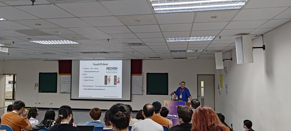 iqbalabd's tweet image. @reuvenmlerner on a roll explaining what happens when you import a module at #pycontw2024 . Anyway, when I do

from sys import modules
len(modules)
I get 1065.

What&apos;s your number? 🤯