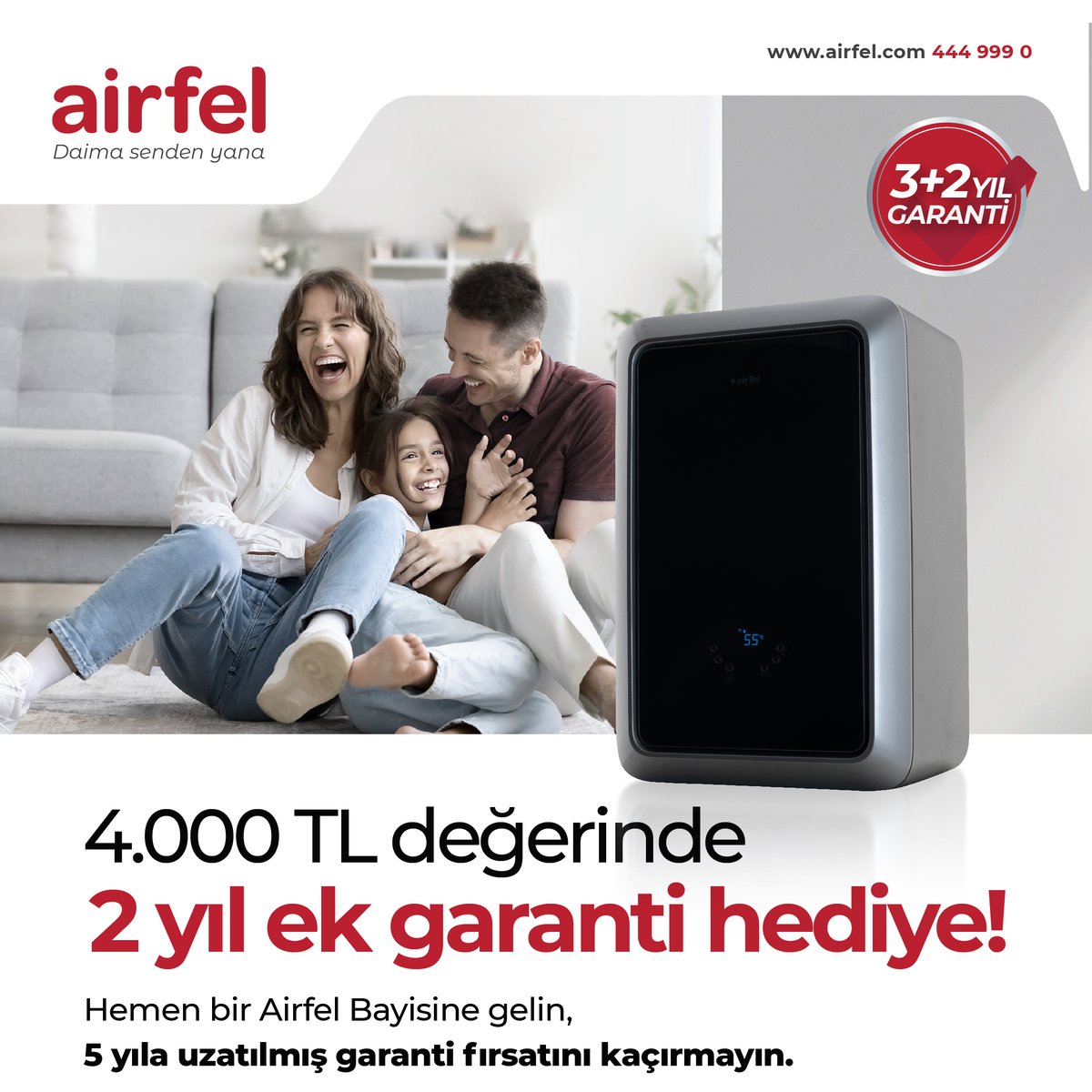 🎉 KAMPANYA SİZLER İÇİN UZATILDI! 🎉
31 ARALIK 2024 tarihine kadar #Airfel kombi alıp, yetkili servisimize ilk çalıştırmasını yaptıran herkese 4.000 TL değerinde ek garanti hediye! 
Toplam 5 yıl boyunca huzur ve rahatlık garantimiz altında, kışın tadını Airfel ile çıkarın. ❄️🌬️