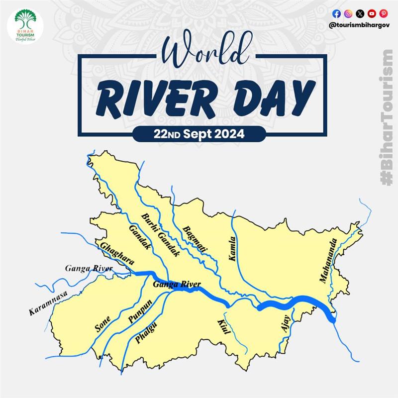 TourismBiharGov's tweet photo. On #World_River_Day, let's celebrate the lifelines in Bihar that nourishes our land and communities.

#riverday #worldriverday #bihar #rivers #waterbody #mahananda #kamalariver #gangariver #kiul #phalgu #punpun #sone #gandak #riversinindia #bihartourism #lifelines  #biharriver #riverview 

@tourismgoi @mishranitish
