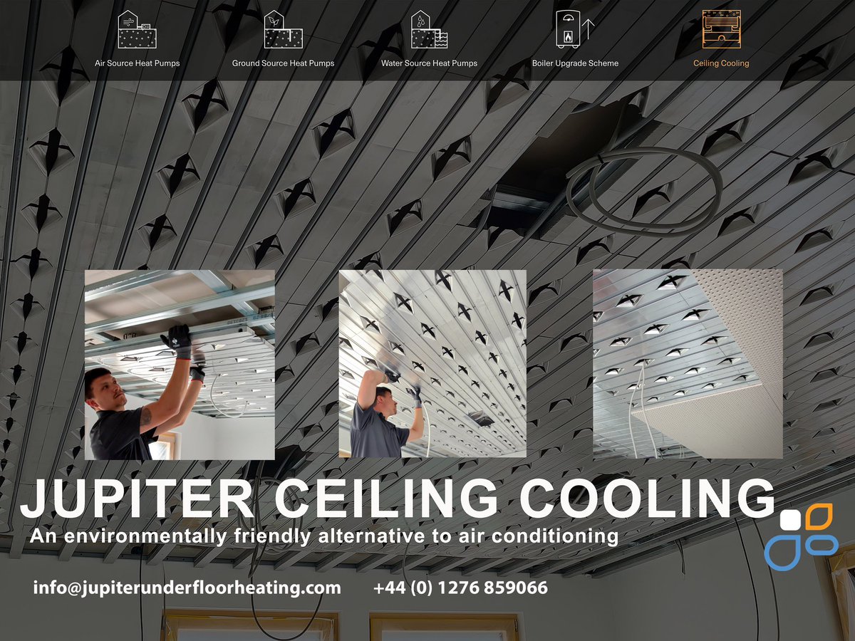 Jupiter Ceiling Cooling
Our new panel-based ceiling system provides a simple to install solution for cooling which is compatible with all standard metal frame MF suspended ceiling systems. #heating #heatpump