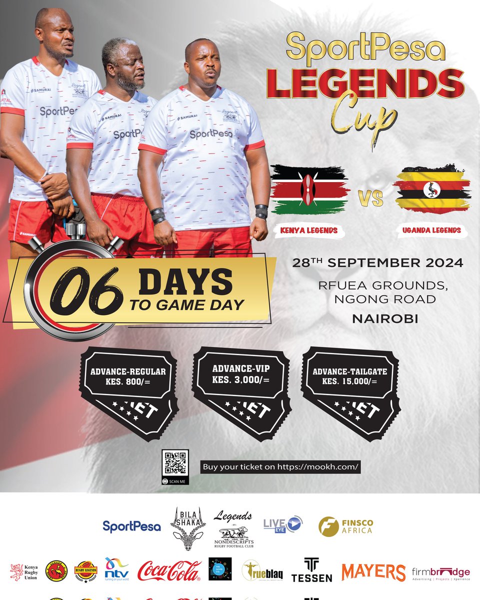 Blessed Sunday folks. It's just 6 days to game day #KEvsUGLegends #SportPesaLegendsCup
