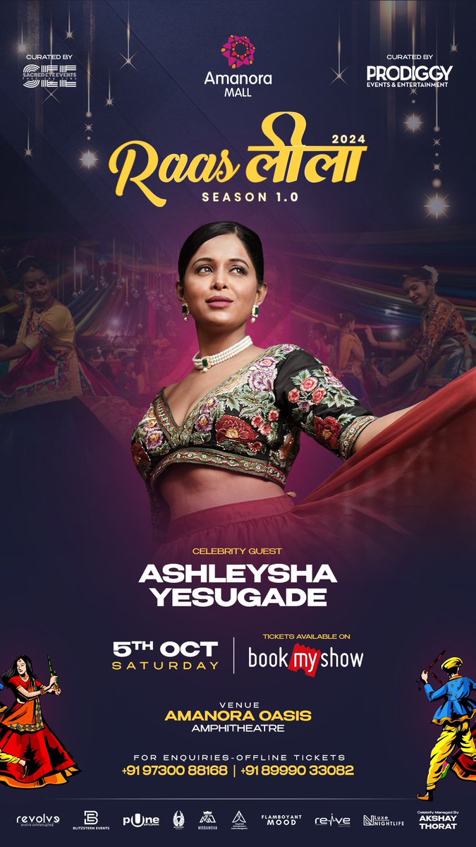 ashleysha's tweet photo. Experience the vibrant energy of Raas Leela! Join Pune's most epic Dandiya nights at Oasis Amanora on Oct 5-6 2024 book your tickets - https://t.co/cTmboppvVz #pune #dandiya https://t.co/9khoiGxxUV