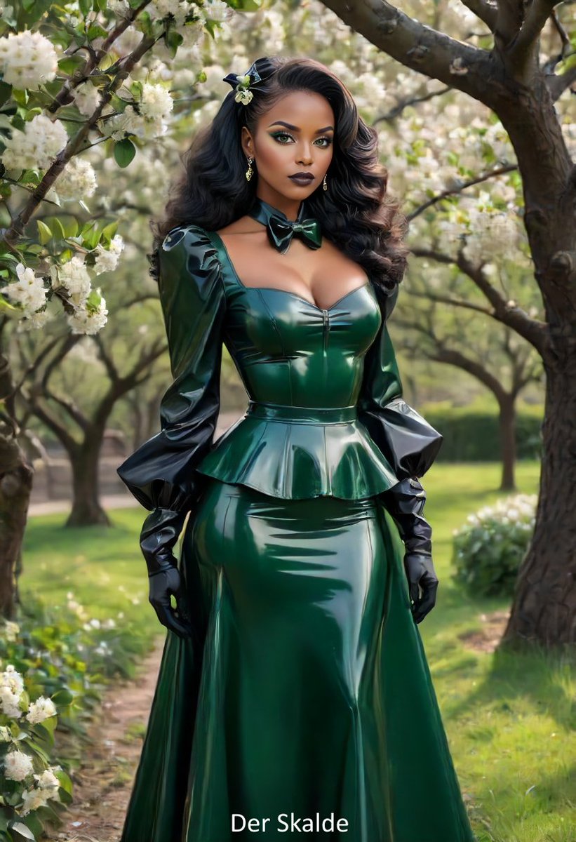 green latex dress for many festive occasions