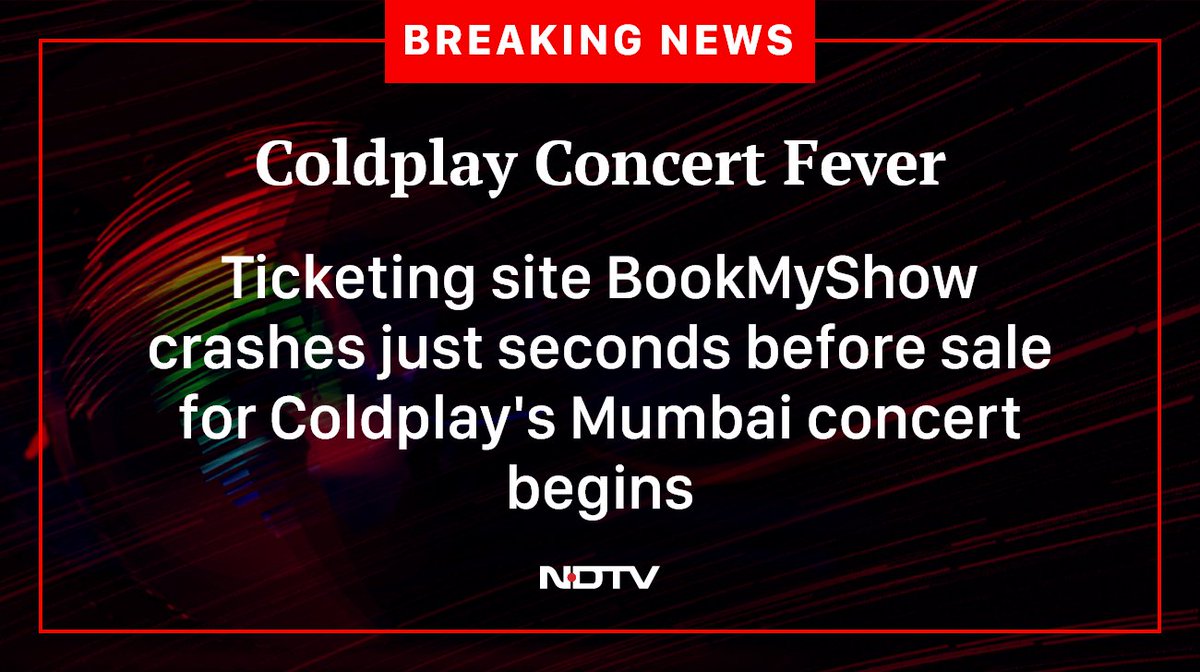 ndtv's tweet photo. #Coldplay #BookMyShow https://t.co/99hwnc46Sc