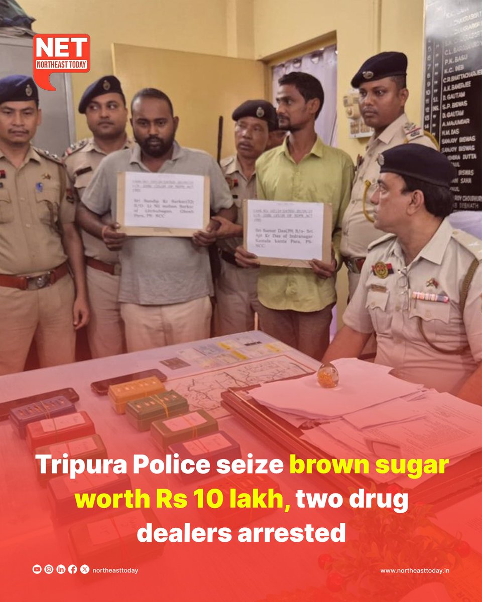 RanaNep's tweet image. #NETSnippet | The Tripura’s East Agartala police station staff successfully recovered 1.14 grams of brown sugar valued at approximately Rs 10 lakh based on secret information.