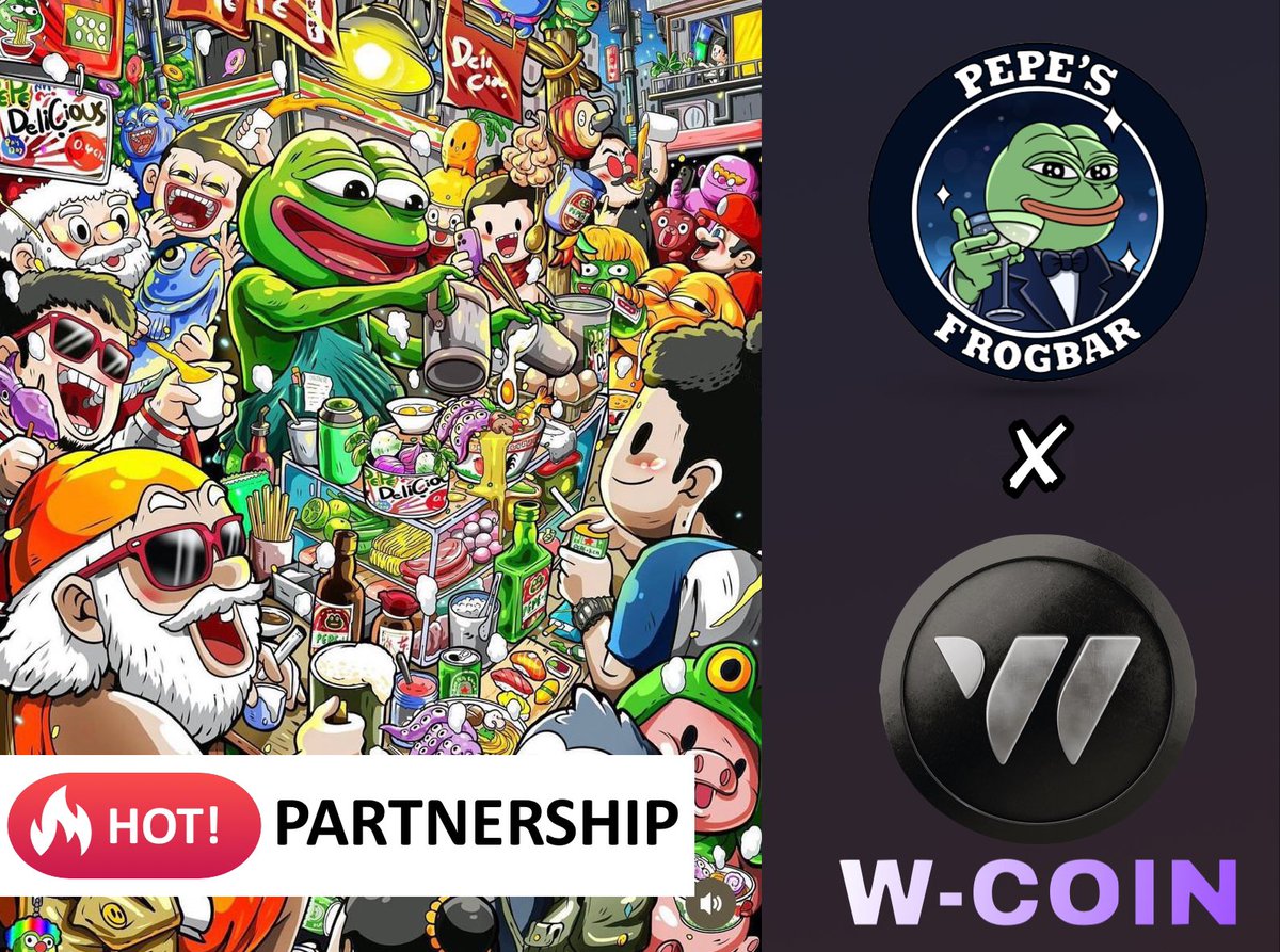 pepefrogbar's tweet image. Pepe’s Frogbar X W-Coin 🔥🔥

Pepe is proud to announce a major collaboration with W-Coin [ @wcoin_io ], a leader in the telegram and crypto space with its  impressive 30+ million user base.

As second collab of the week we embark on our marketing campaign very successfully, we…
