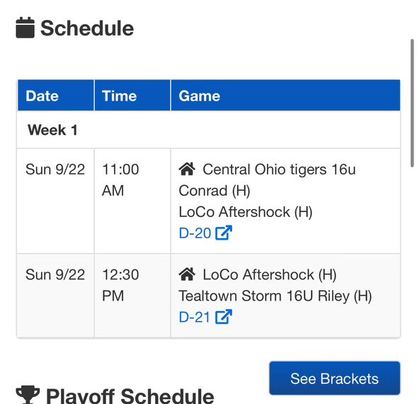 JaidenVargas1's tweet photo. It’s that time! Loco Aftershock 16U will be playing at Berliner in Columbus, OH on field 20 tomorrow morning (Sep 22) at 11am 🥎 This team has so much hype and I am so excited to finally get on the field with them!!! 

@Hall_J_4 @SaraPelegreen @d1vision_sb @16uAftershock24 https://t.co/4HllPRrJLP