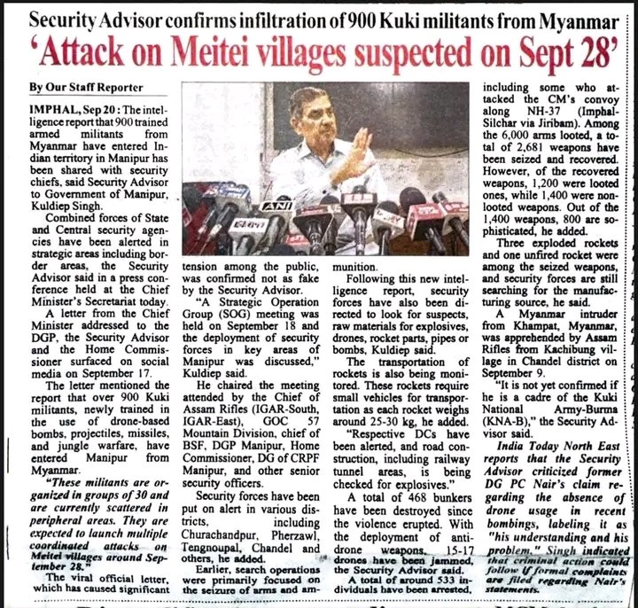 It has been confirmed that 900 #Kukimilitants have infiltrated #Manipur with plans to attack #Meitei villages. We urge the #GovernmentofIndia to take immediate and extreme action to protect the #Meiteicommunity and ensure peace in the region.

#ManipurVoilence #savemeitei