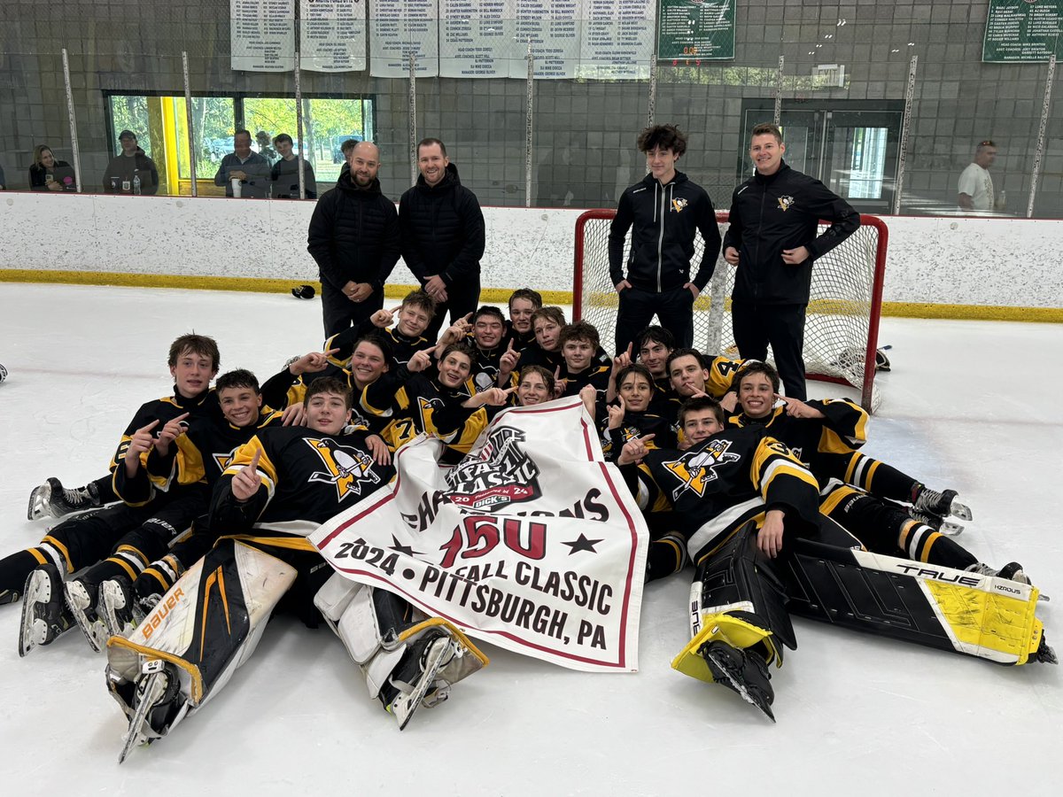 desiredcustoms's tweet photo. What a kick off weekend with a big W in the finals over last years national champs MountStCharles to take the 🚢 
These boys worked hard every game and both Ethan’s played fantastic in the pipes.  Hockey season is here in full swing. Let’s go 🐧 https://t.co/54F23lOqZE