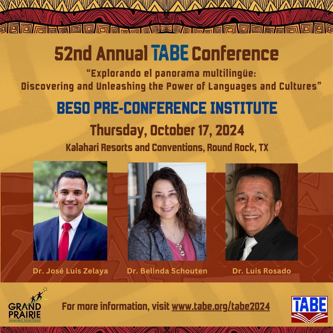 TABE (@ta4be) on Twitter photo ๐ข Calling all #bilingualed undergrads! Join us at the <a href="/TABEBESO/">tabebeso</a> Pre-Conference Institute at #TABE2024, October 17th at the <a href="/kalahariresorts/">Kalahari Resorts & Conventions</a> in Round Rock! ๐ Network with #bilingualed pros, gain insights, and elevate your future career! Donโt miss out! tabe.org/tabe2024 ๐ข Calling all #bilingualed undergrads! Join us at the <a href="/TABEBESO/">tabebeso</a> Pre-Conference Institute at #TABE2024, October 17th at the <a href="/kalahariresorts/">Kalahari Resorts & Conventions</a> in Round Rock! ๐ Network with #bilingualed pros, gain insights, and elevate your future career! Donโt miss out! tabe.org/tabe2024